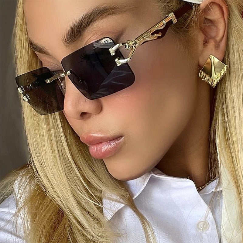 Damen elegante quadratische Sonnenbrille mit hochwertigem Holzrahmen Brehn