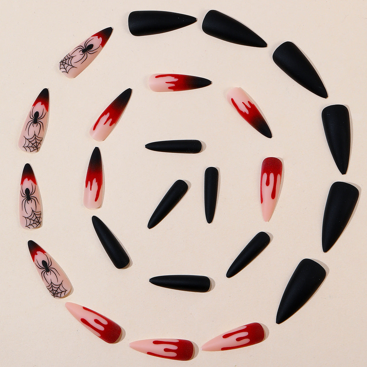 Gothic Halloween-Themen Stiletto Nagel Kunst Verlängerungen Brehn 1789713400