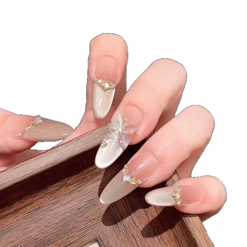 Premium dekorative lange Stiletto Press-On Nägel Brehn
