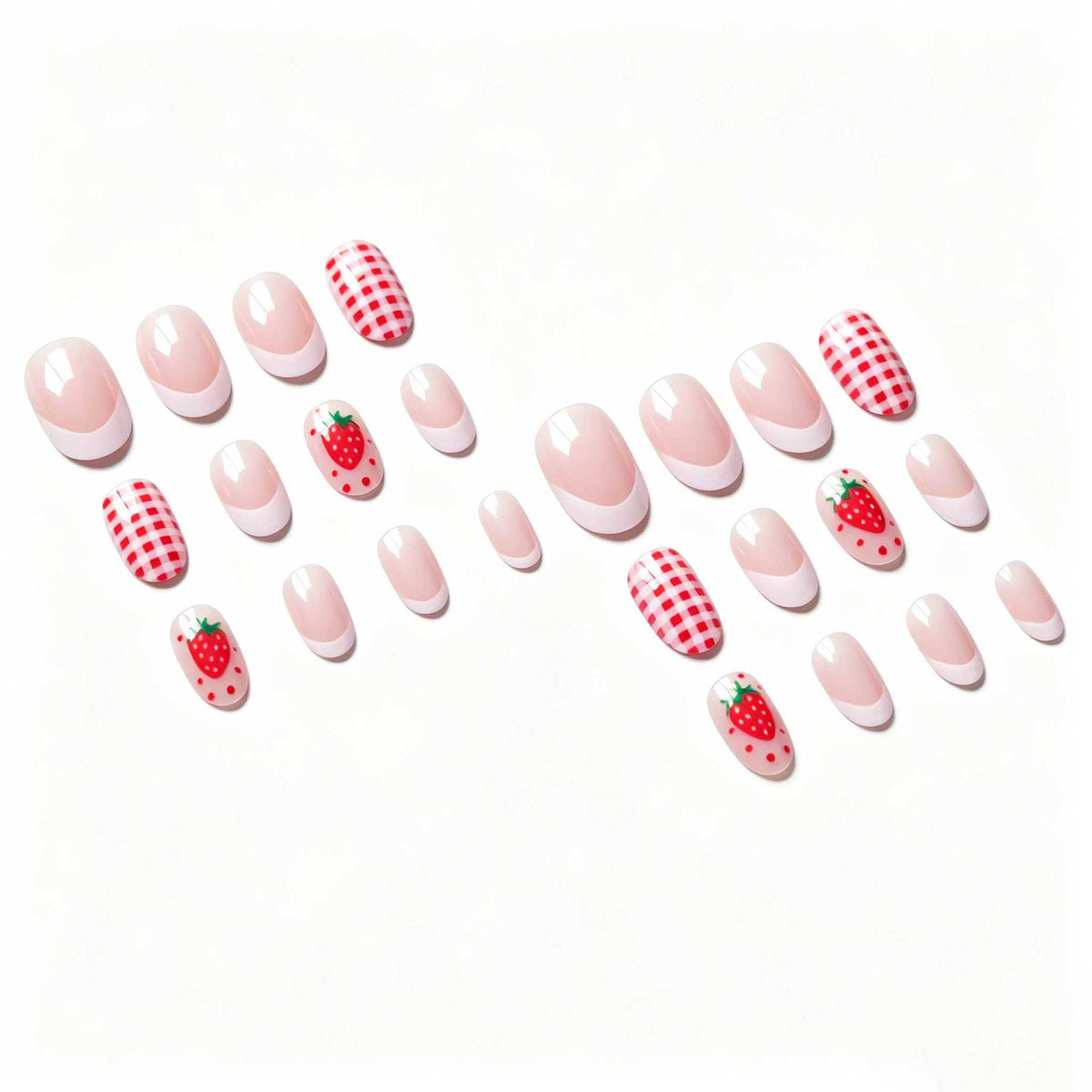 Erdbeer-Themen-Nagelkunst-Set
