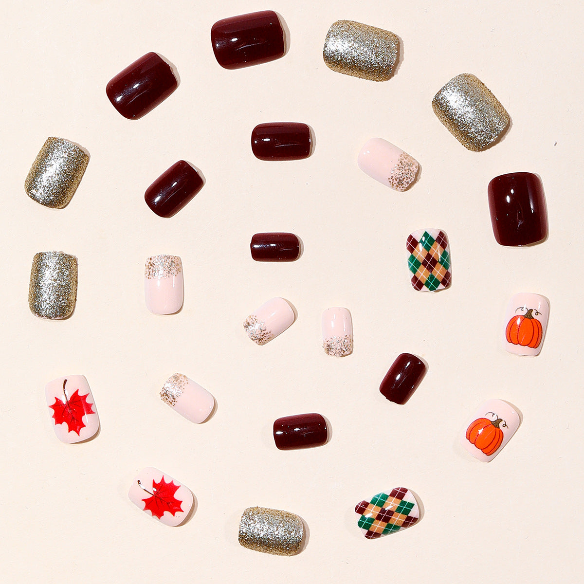 Saisonales herbstliches Nagelkunst-Set Brehn