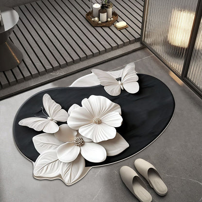 Elegante Schmetterlingsblumen-Badmatte