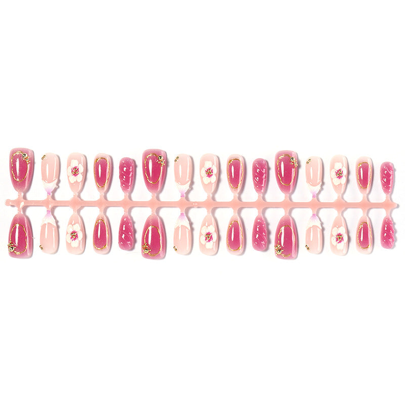 Premium dekoratives Press-On-Nagel-Set mit floralen Akzenten Brehn
