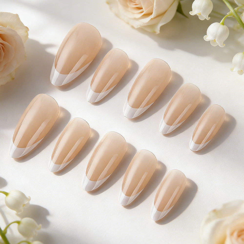 Elegante französische Spitzen-Stiletto Press-On Nägel Brehn