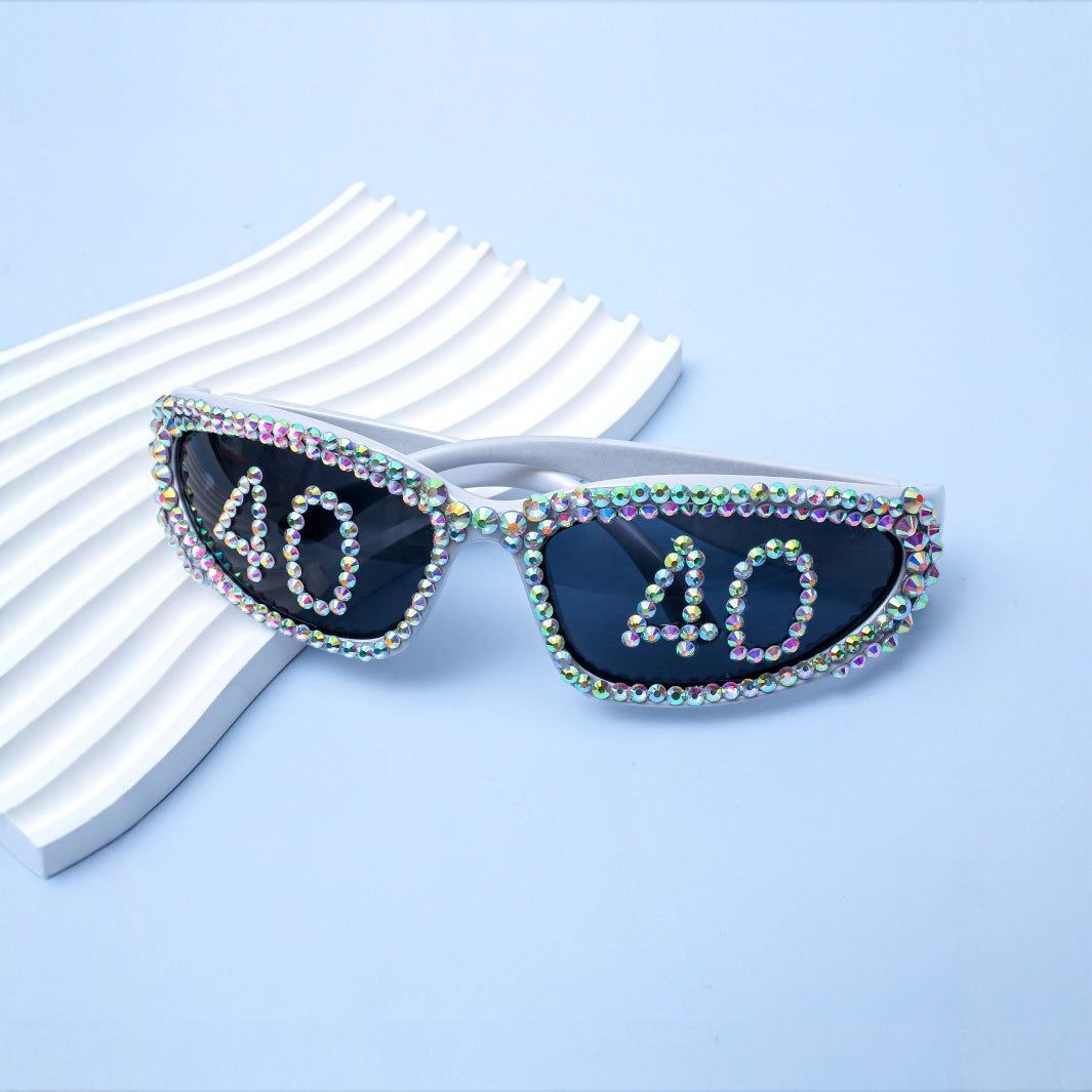 Statement Swarovski-Kristall verzierte Sonnenbrille Brehn