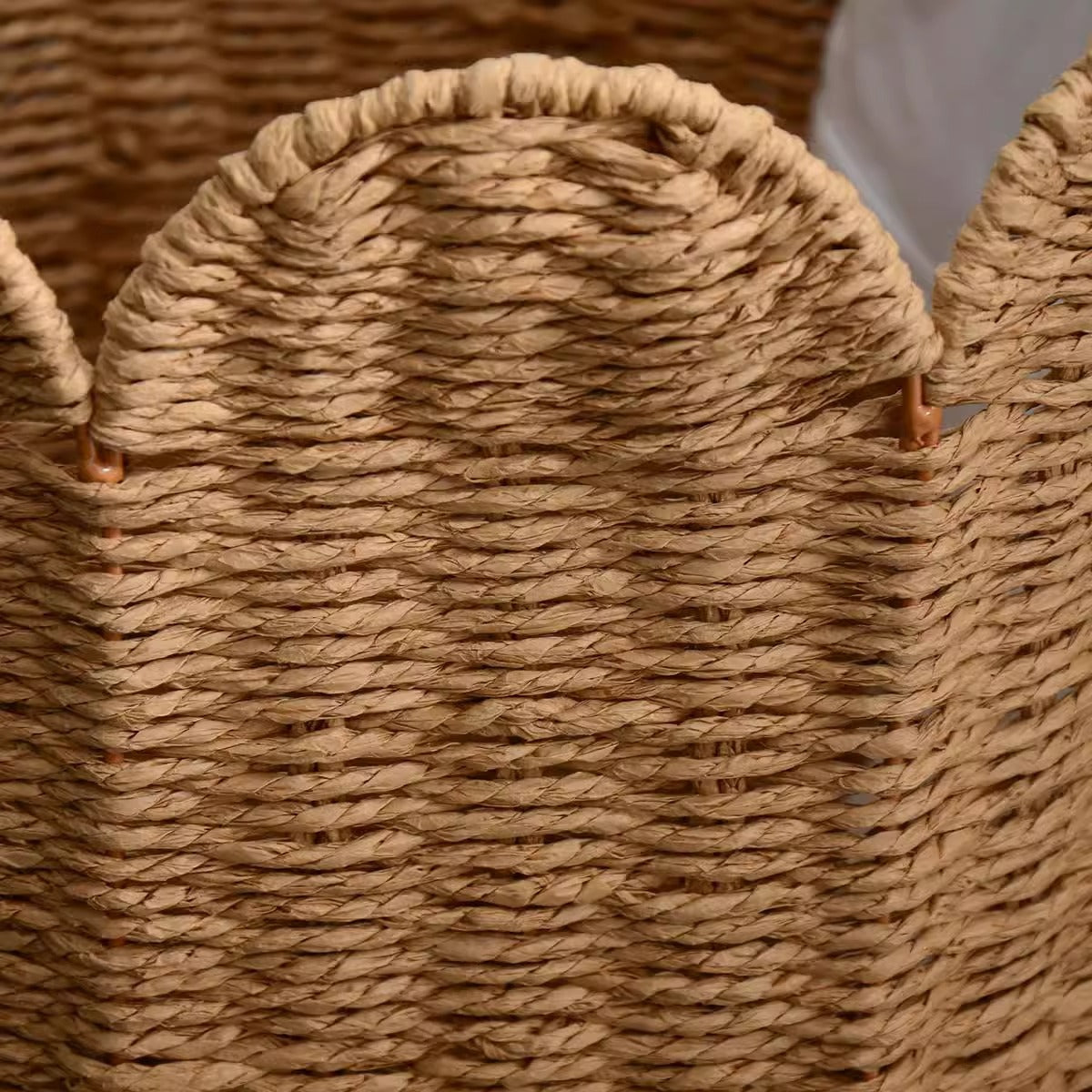 Woven Storage Basket with Decorative Scalloped Edge Brehn