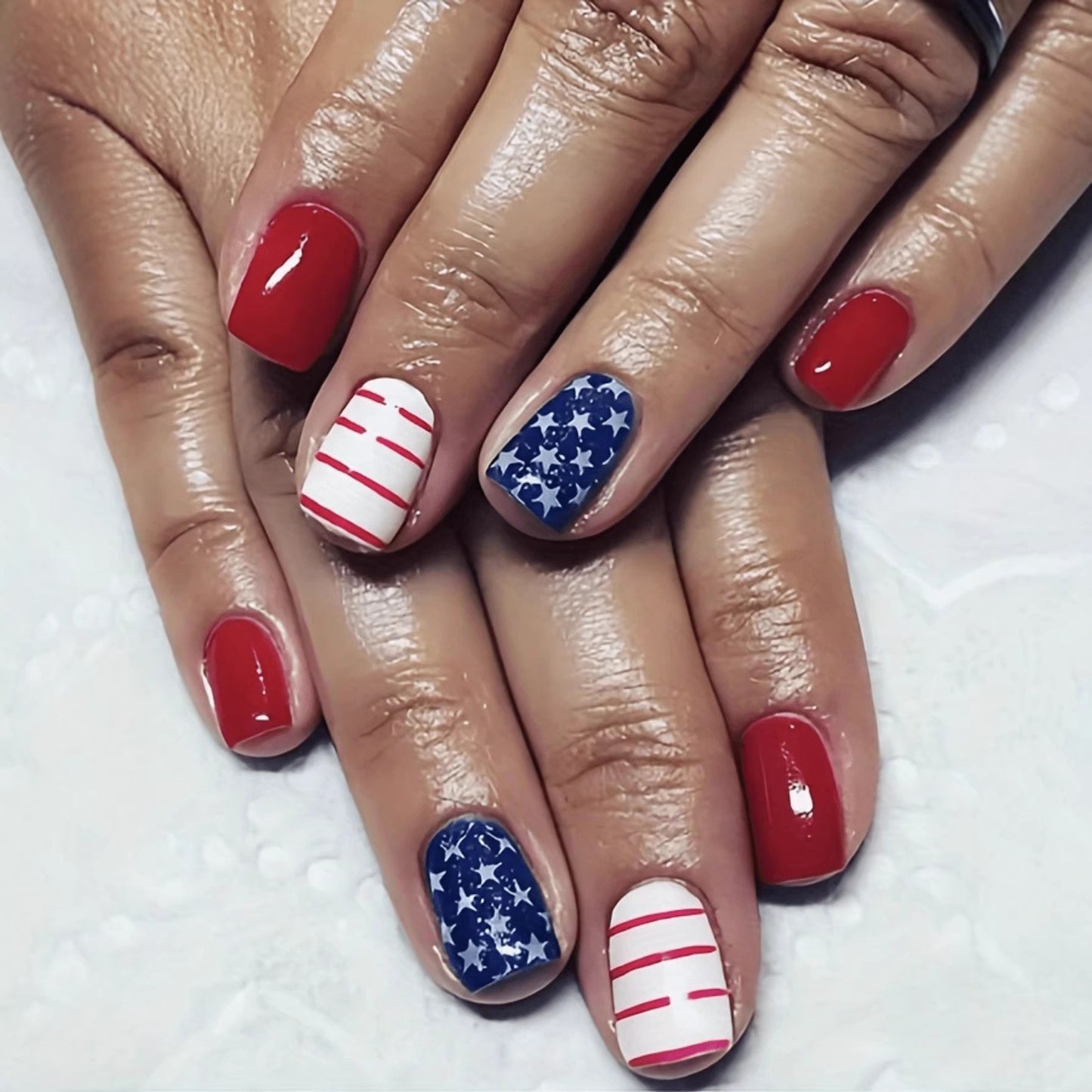 Patriotische Gel-Nagelkunstverlängerungen Brehn