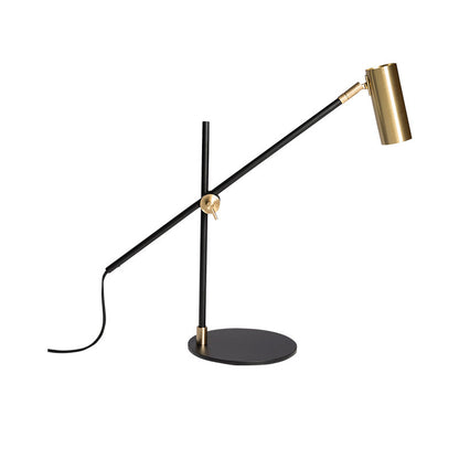 Verstellbare Schreibtischlampe mit goldenen Akzenten