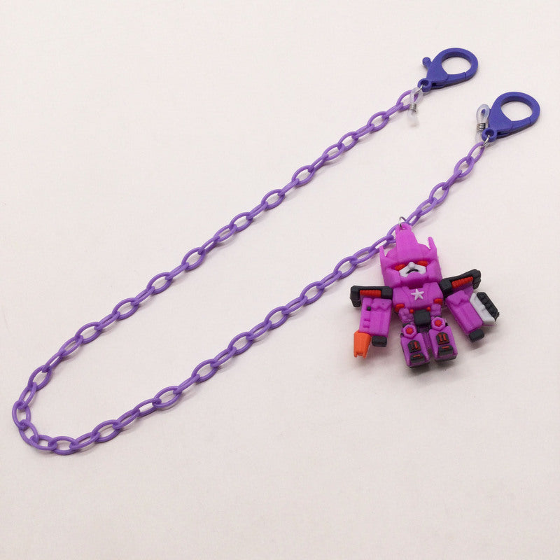 Verspielte Brillenhalterkette mit Robotermotiv Brehn