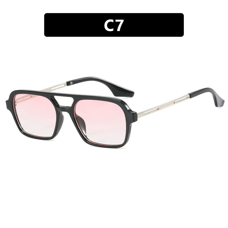 Damen auffällige quadratische Sonnenbrille mit transparentem Rahmen Brehn