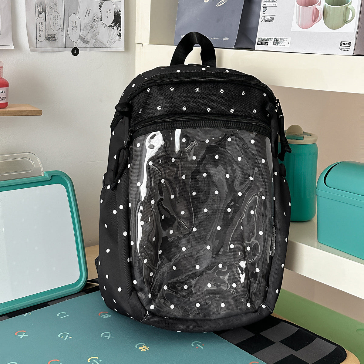Transparenter Punktmuster-Rucksack Brehn