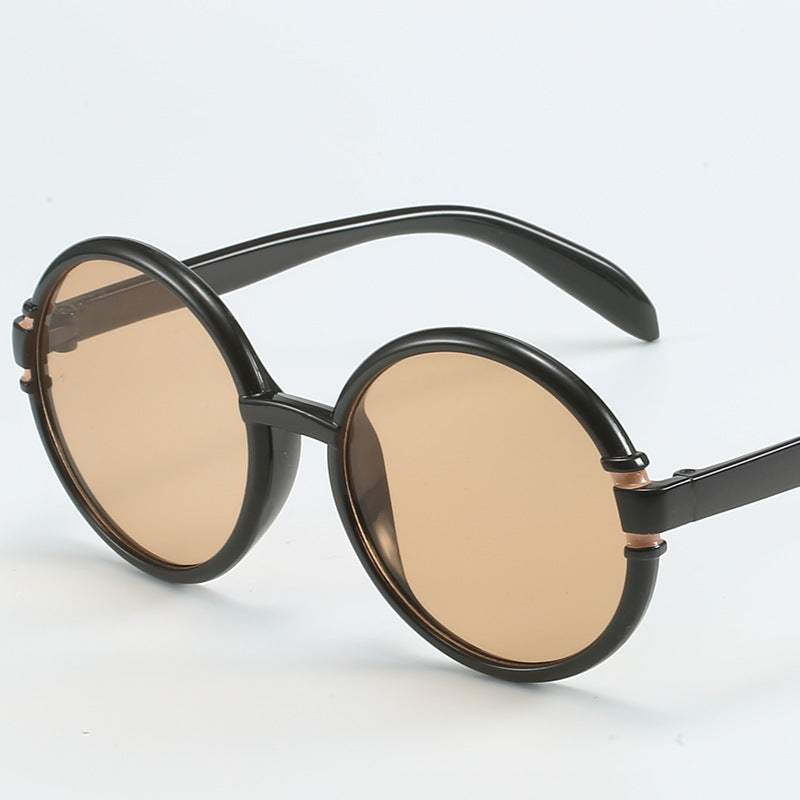 Damen runde Sonnenbrille im trendigen Leopardenmuster mit UV-Schutz Brehn