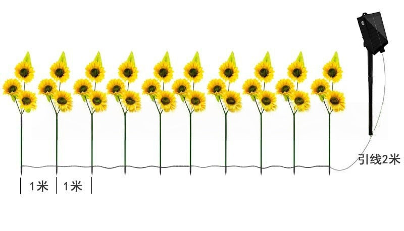 Solarbetriebene Gartenstecklichter für den Außenbereich mit realistischen Sonnenblumenblüten und wasserdichtem Solarcontroller Brehn