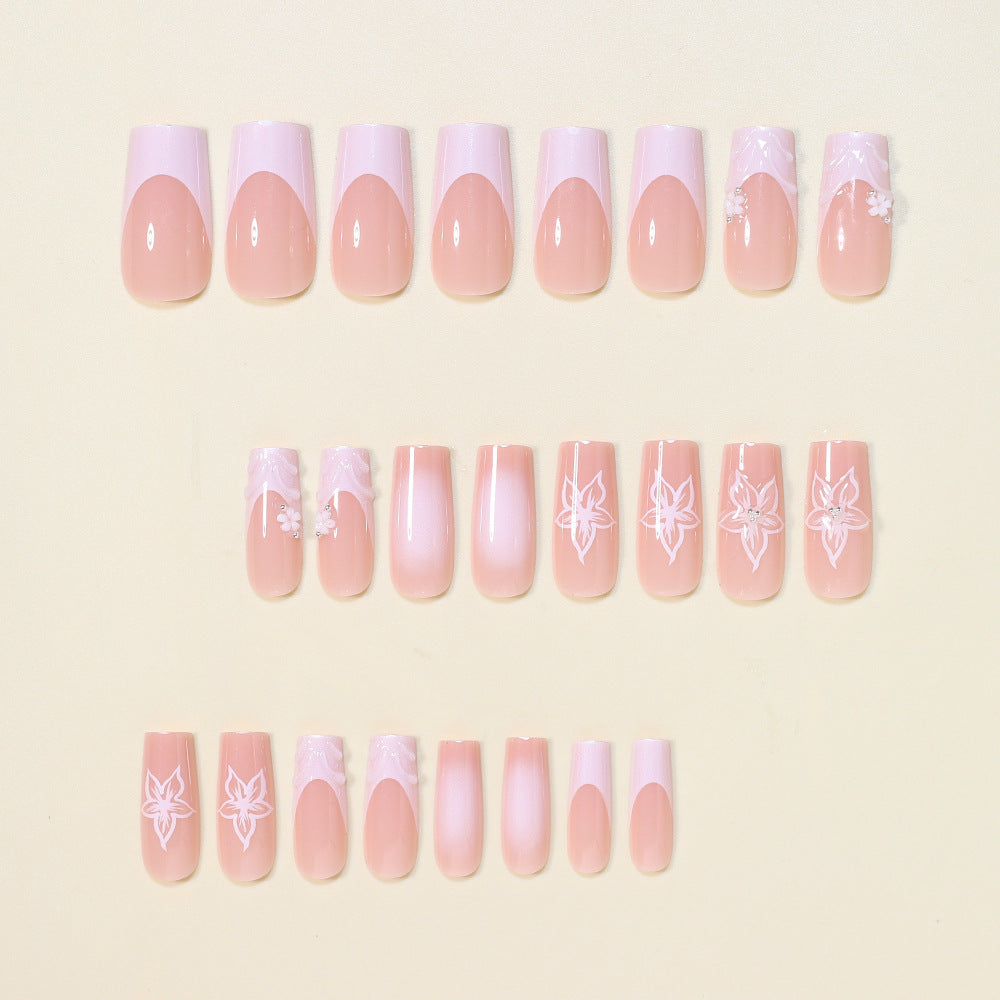 Elegante Florale Press-On Nagelkunst Brehn