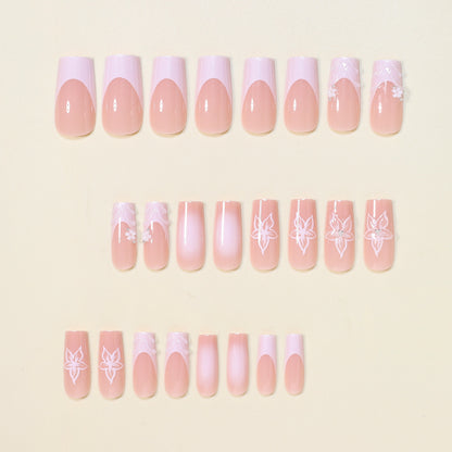 Elegante Florale Press-On Nagelkunst Brehn