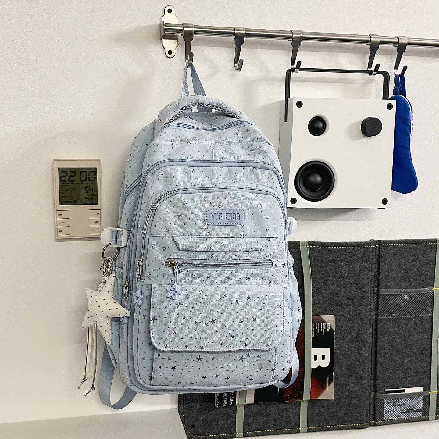 Mehrfach-Fächer Stern-Verzierte Schulrucksack
