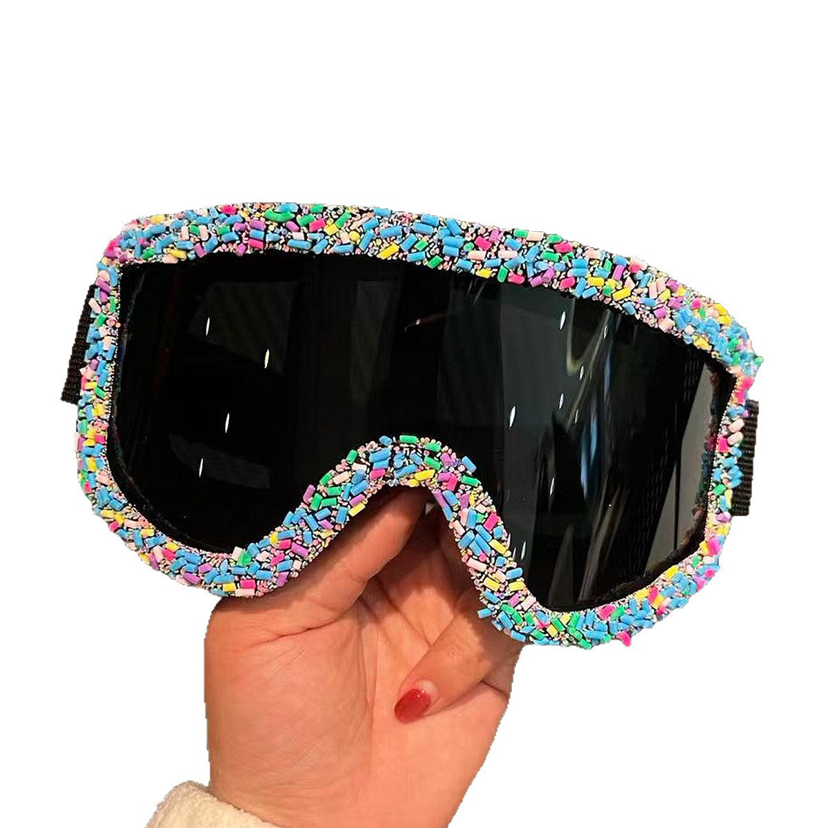 Damen stylische Skibrille mit einzigartigem Dekor Brehn