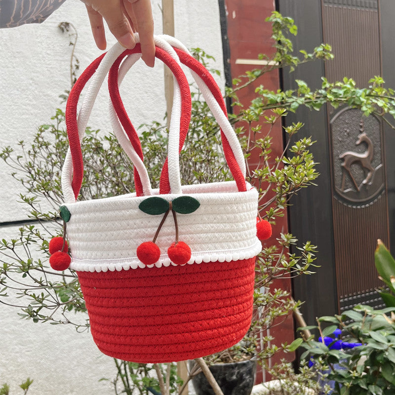 Damen Verspielter Aufbewahrungskorb mit Pom-Pom-Verzierung Brehn