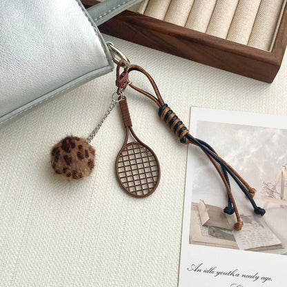 Tennisracket und Pelzball Schlüsselanhänger Brehn