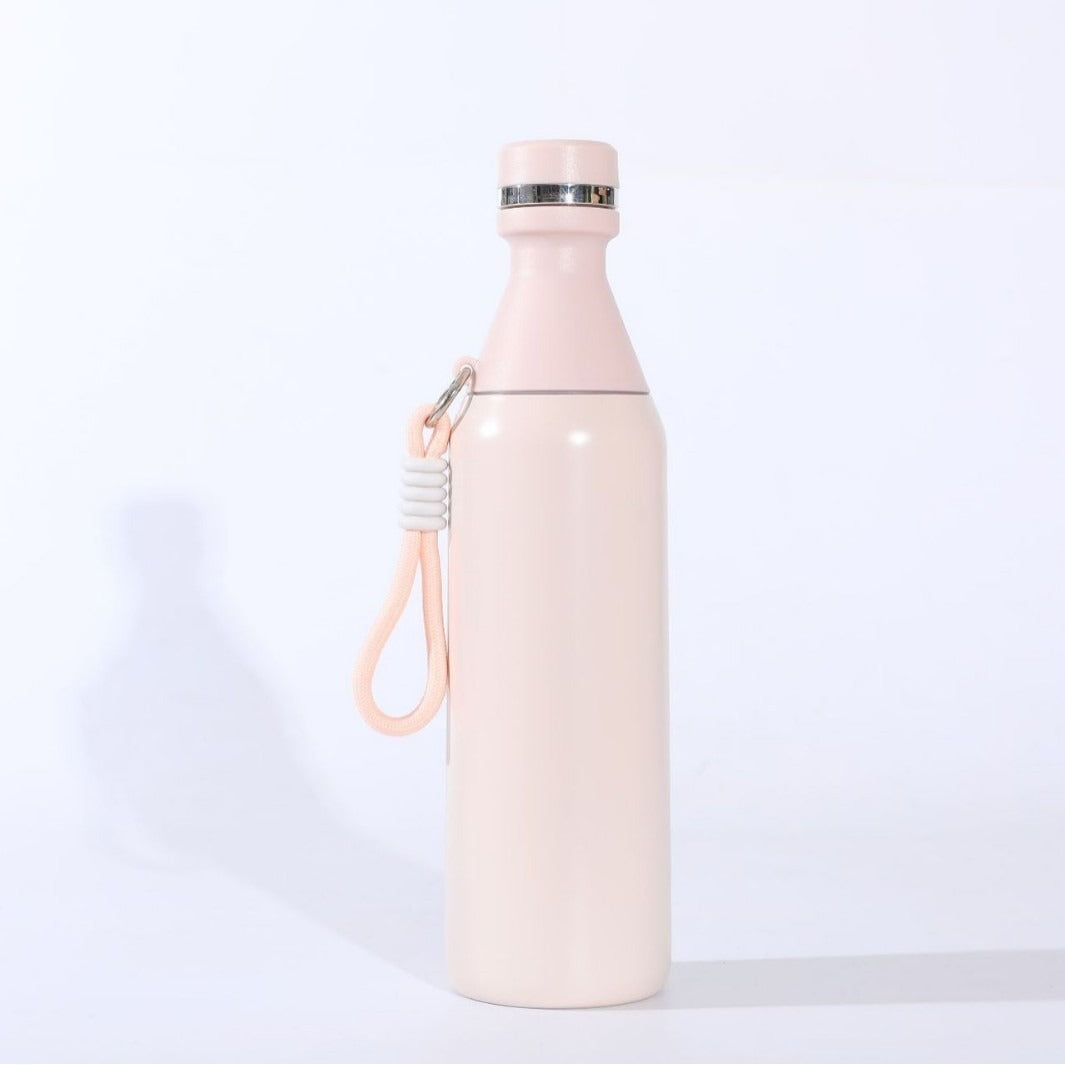 Damen isolierte Edelstahl Trinkflasche mit praktischem Tragegriff Brehn