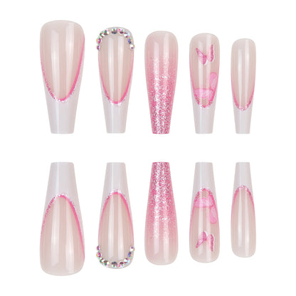 Elegante Floral Stiletto Press-On Nägel Brehn