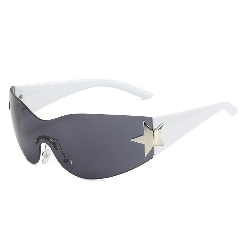 Modebewusste Shield-Sonnenbrille mit Sternakzent Brehn