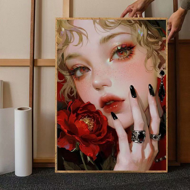 Zeitgenössische Florale Porträt Leinwand Kunst Brehn