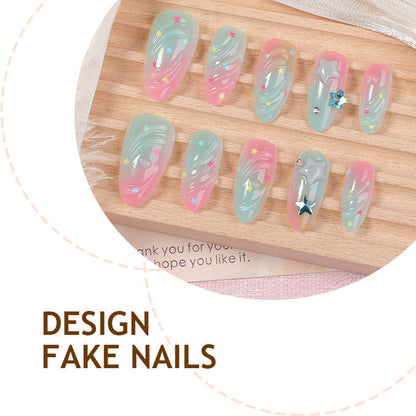 Kunstnagelset mit kreativen Sternen- und Farbverlauf-Designs Brehn