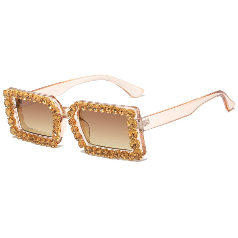 Damen modische Sonnenbrille mit glitzernder Rahmenverzierung Brehn