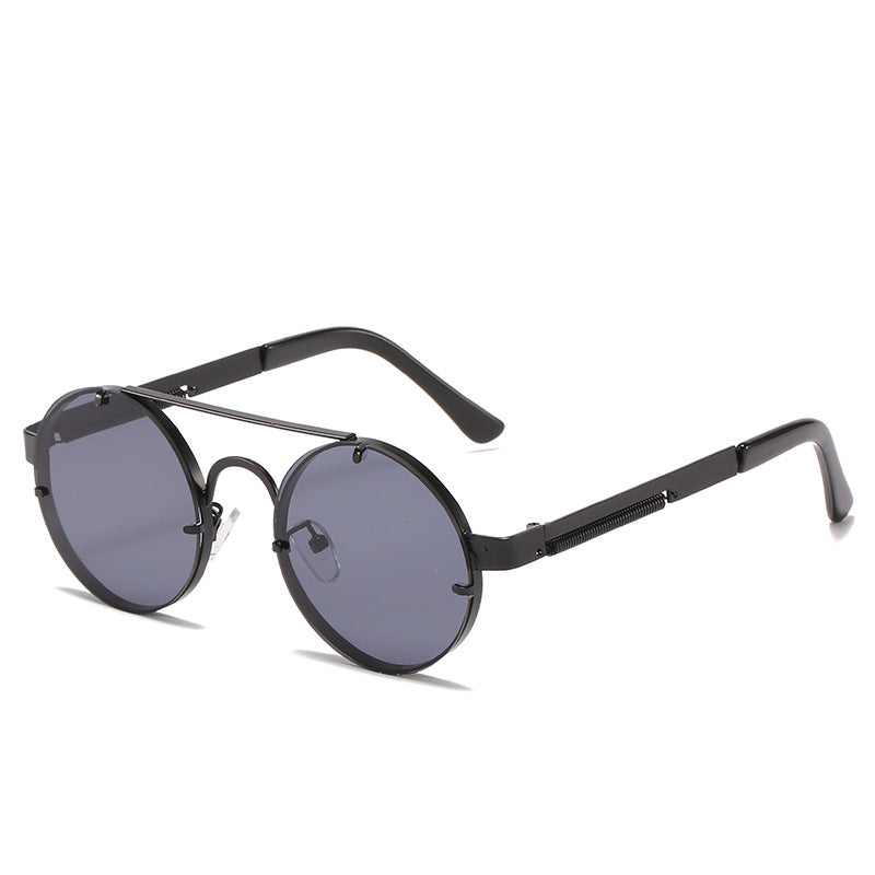 Damen runde Designer-Sonnenbrille mit innovativem Metallgestell und schützenden Gläsern Brehn