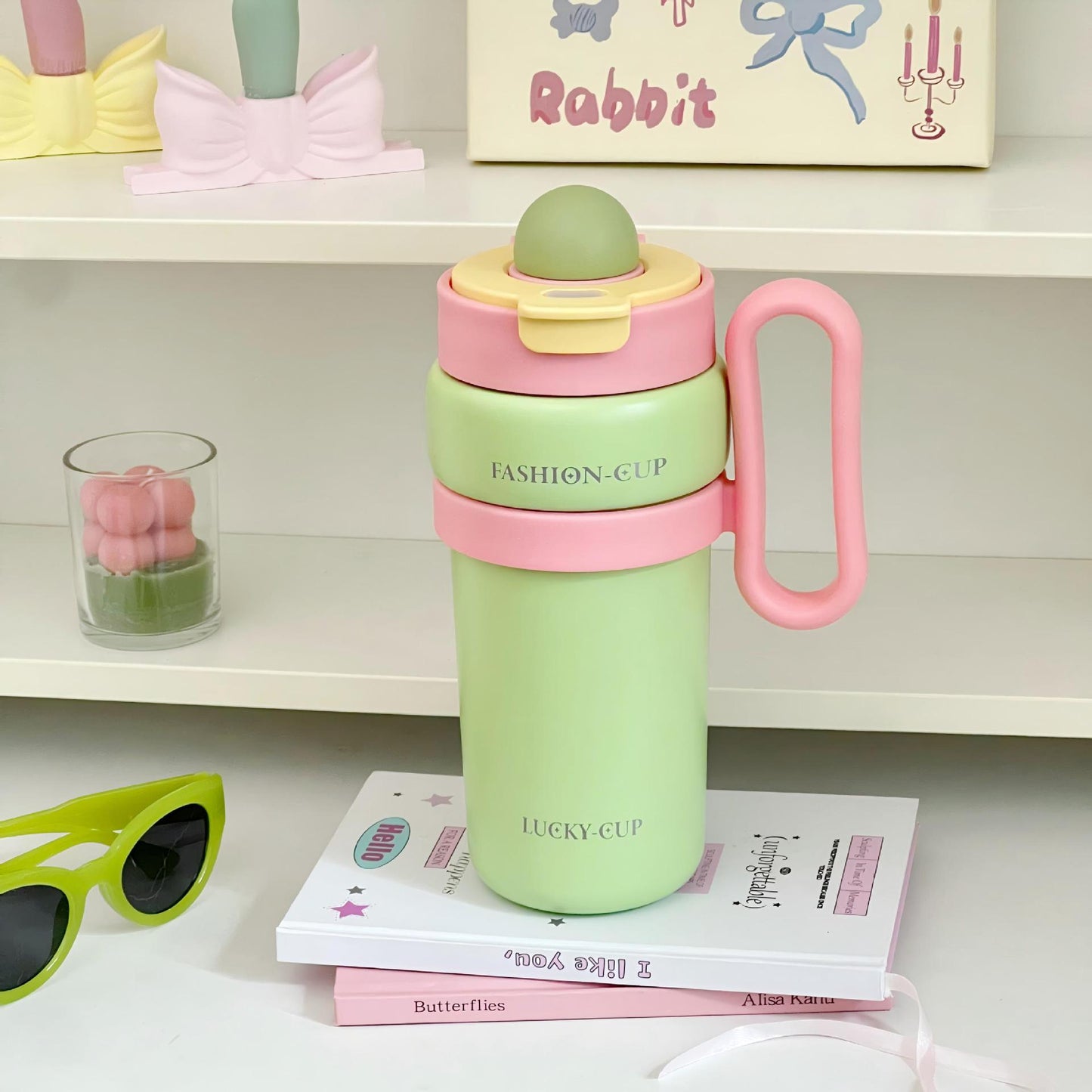Damen Multifunktionale Isolierflasche mit einzigartigem Deckel Brehn