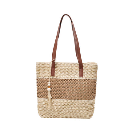 Stylische Gewebte Strohtasche für den Strand