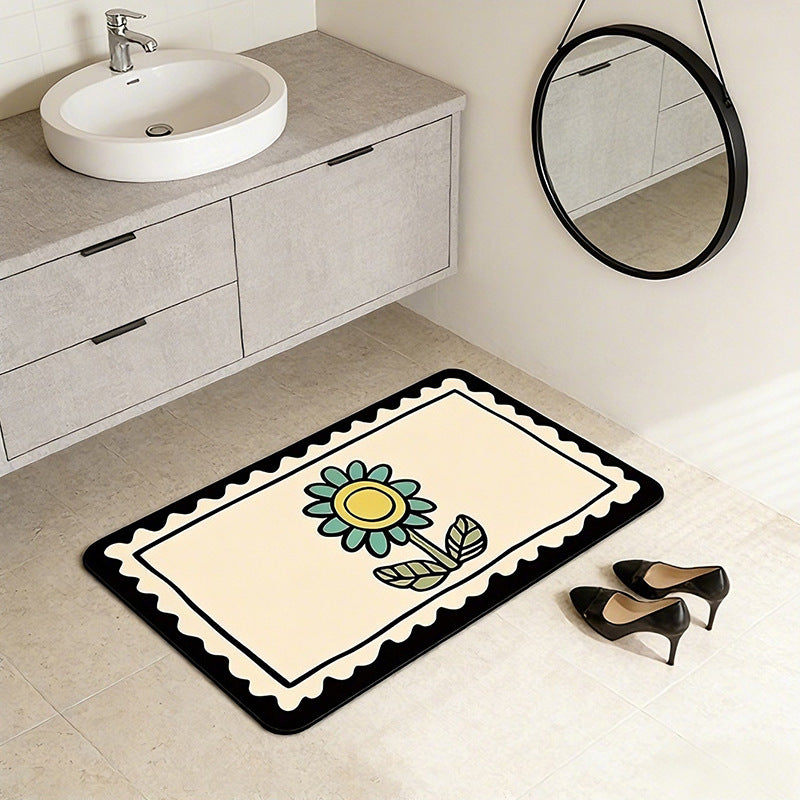 Dekorativer floral bedruckter Badematte Brehn