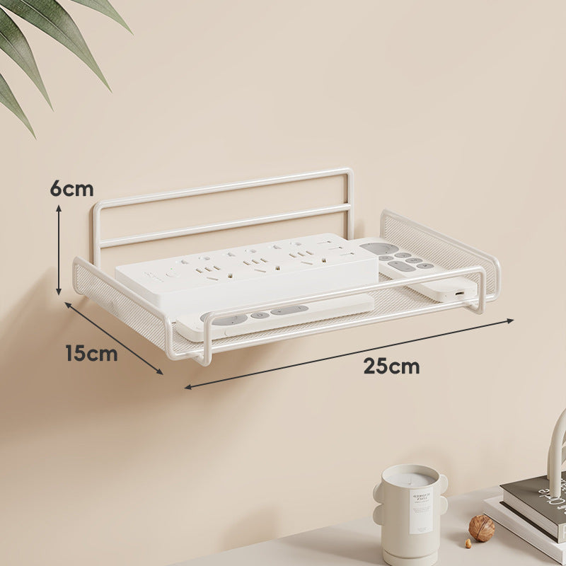 Wandmontierter Zwei-Ebenen Belüfteter Mesh Router und Power Strip Organizer