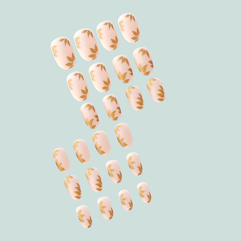 Elegante Goldblatt Nail Art Brehn