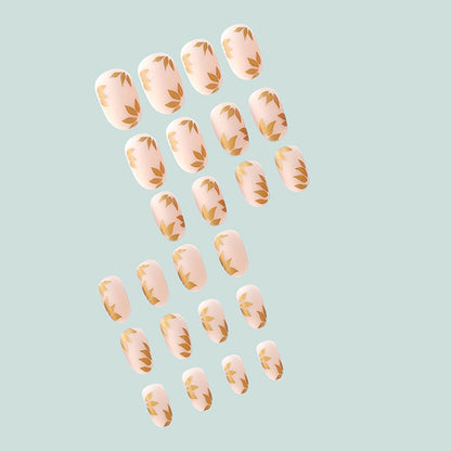 Elegante Goldblatt Nail Art Brehn