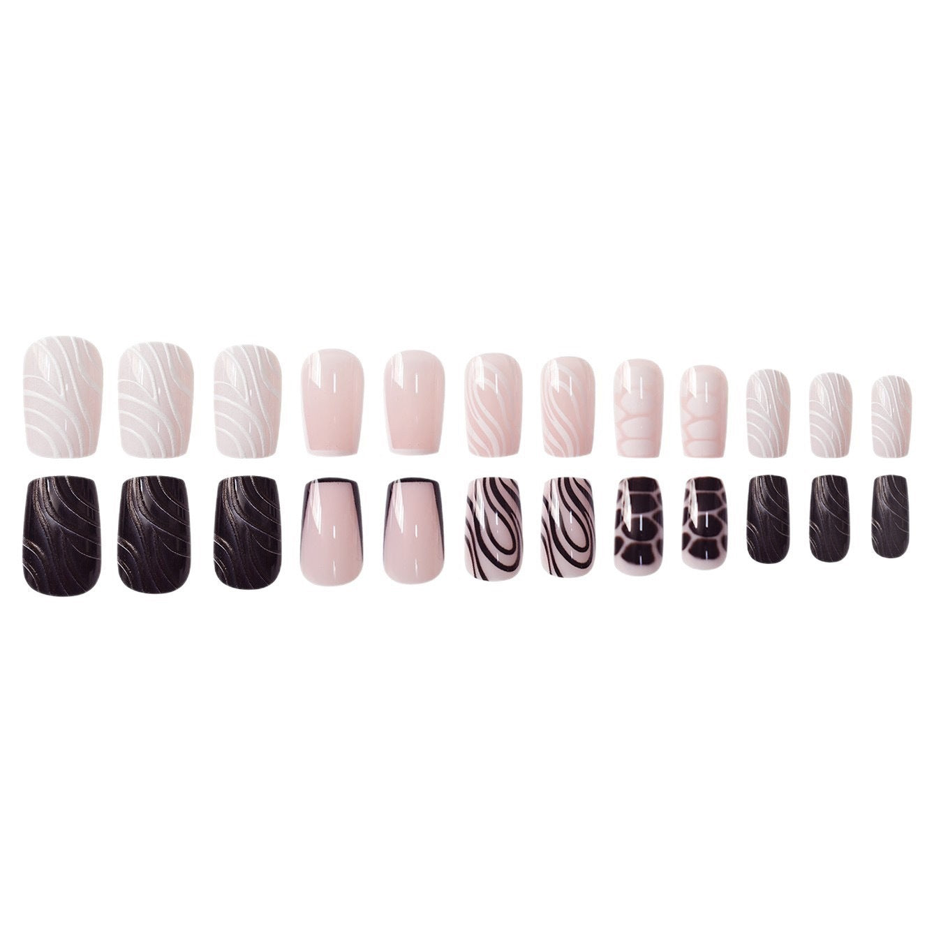 Detaillierte künstlerische Press-On-Nail-Designs Brehn