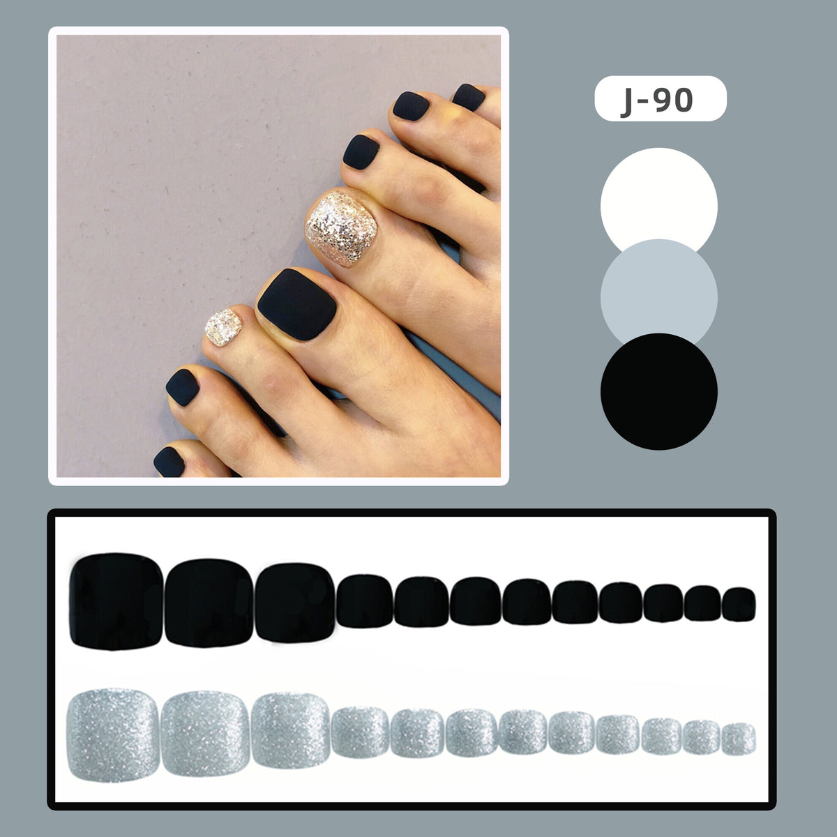 Glitzer Matte Aufkleben Zehennägel Brehn
