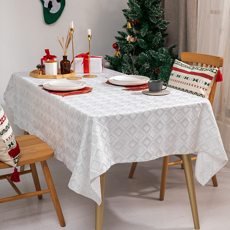 Gewebte Jacquard-Tischdecke mit Diamantrelief und pflegeleichtem Baumwollmix Brehn