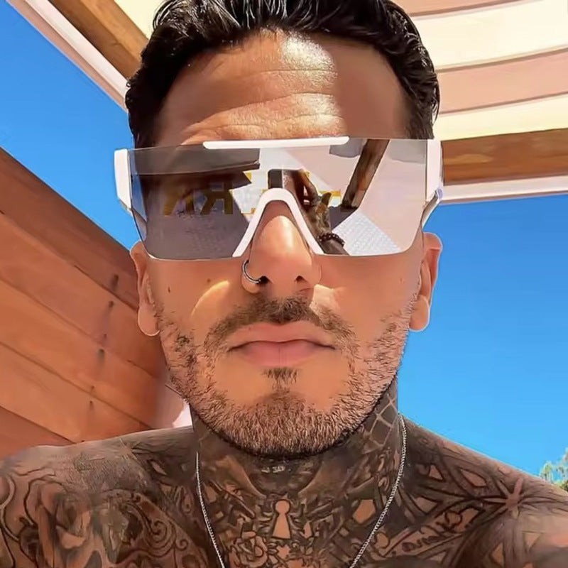 Damen futuristische Sportsonnenbrille mit UV-Schutz und breiter Gläserfläche Brehn