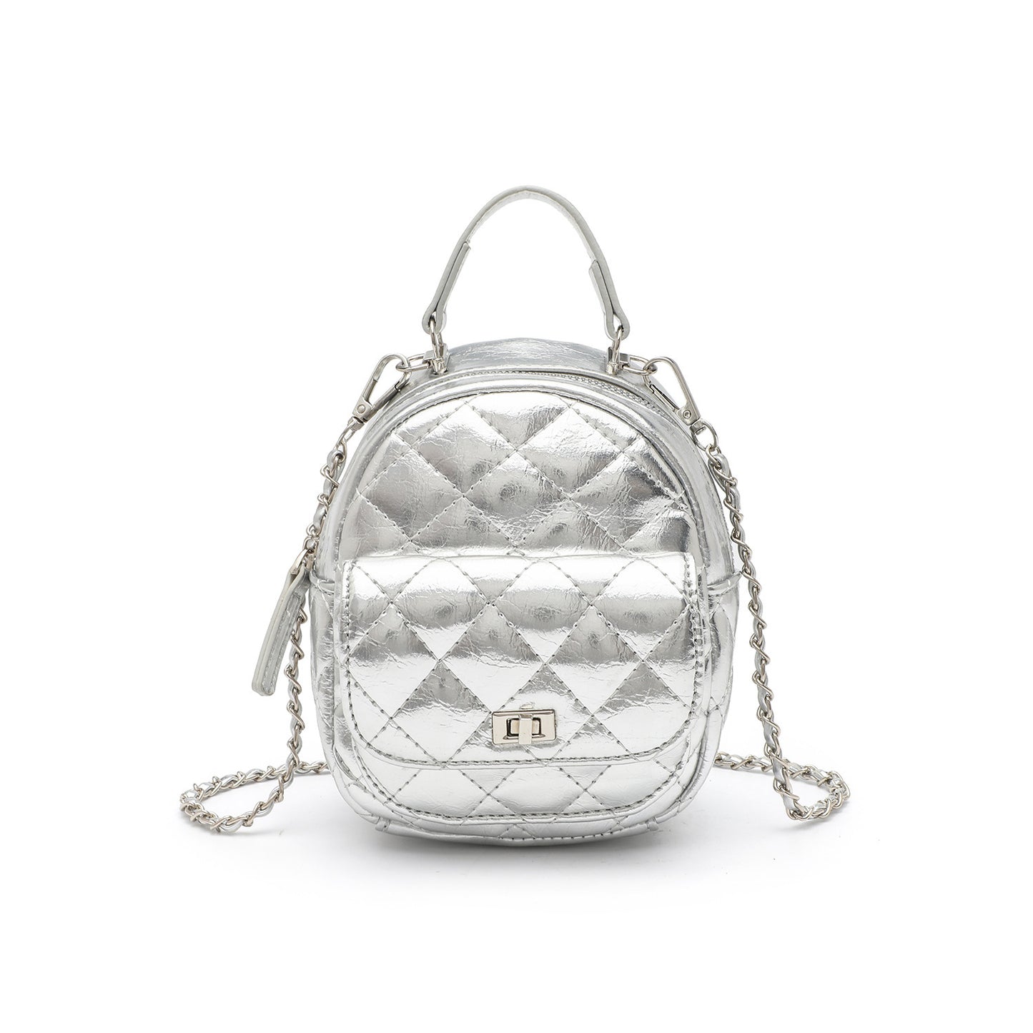 Gestepptes Metallic Mini-Rucksack Brehn