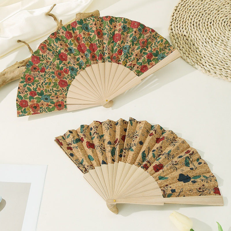 Damen handgefertigter Fächer mit floralen Motiven Brehn