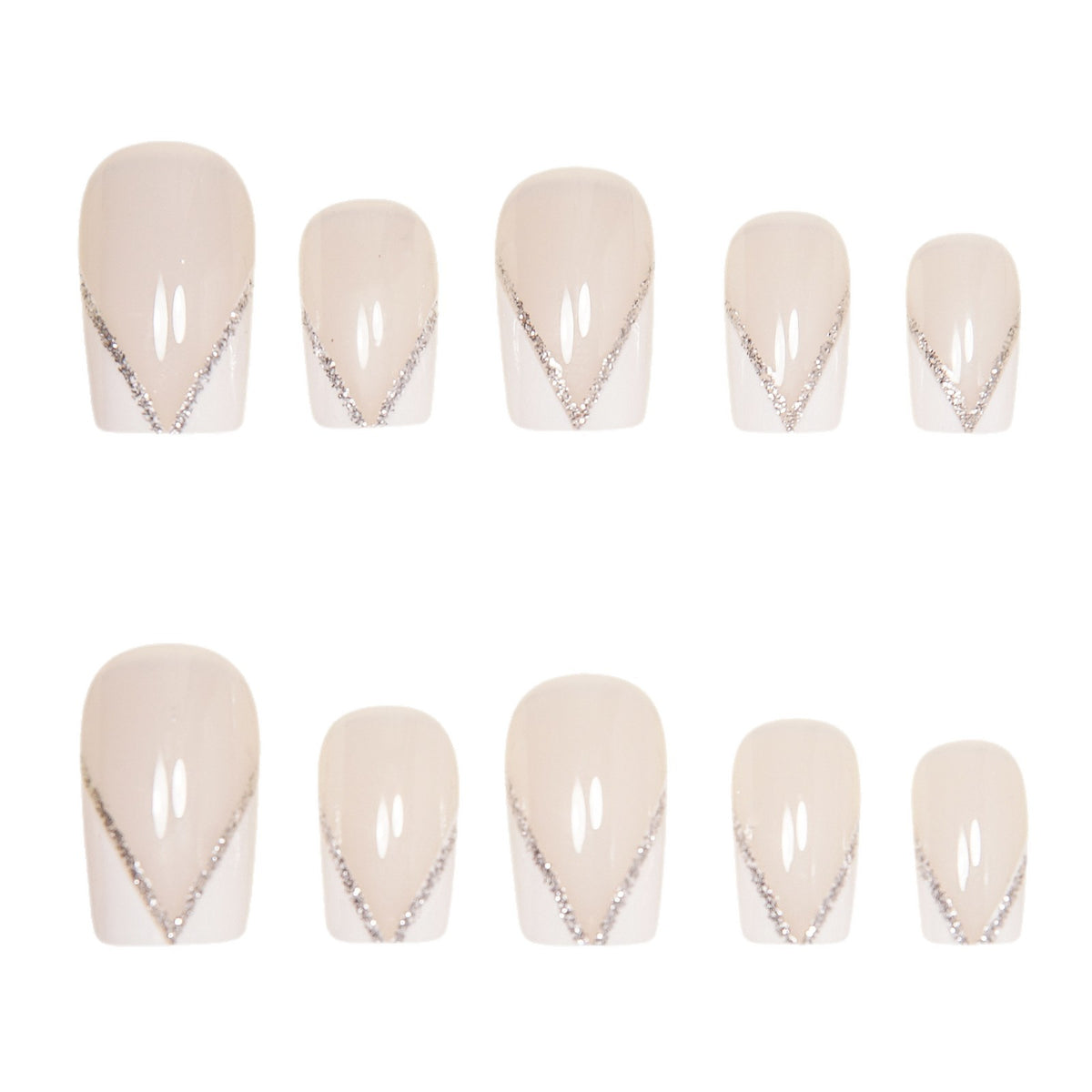 Elegante Press-On Nagelkunst Tipps mit Strass-Akzenten Brehn