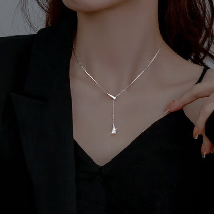 Modern Geometric Drop Necklace Brehn