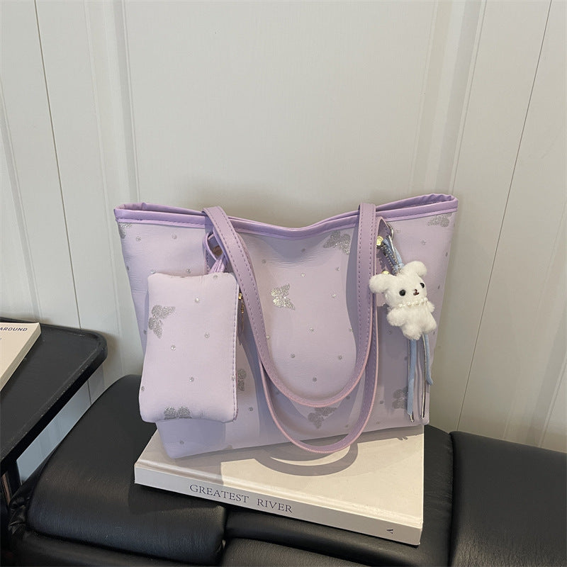 Stylische Schmetterlingsdruck Multi-Compartment Tote Bag