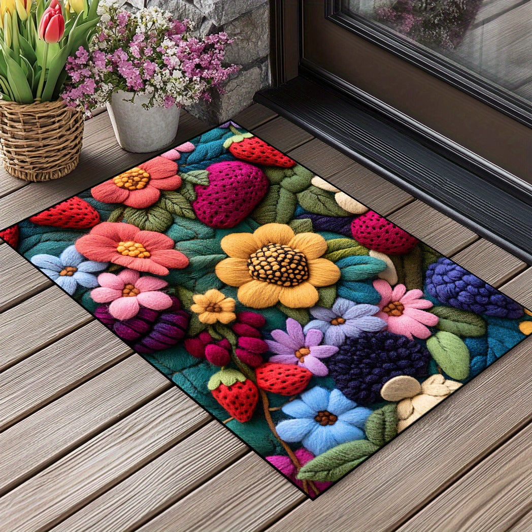 Bestickte florale Küchenmatte