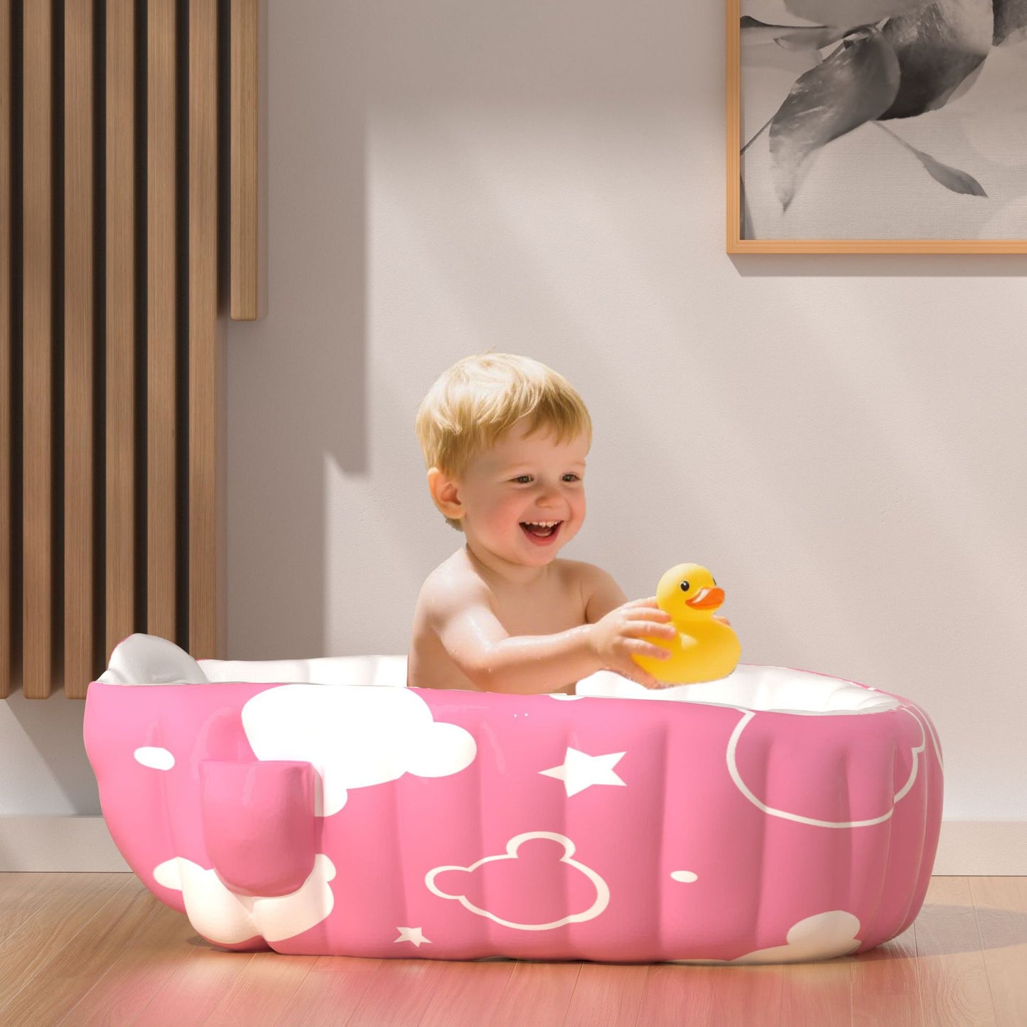 Unisex Aufblasbare Komfort-Badewanne mit seitlichen Ablagen Brehn
