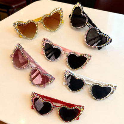 Rhinestone Herzförmige Sonnenbrille Brehn