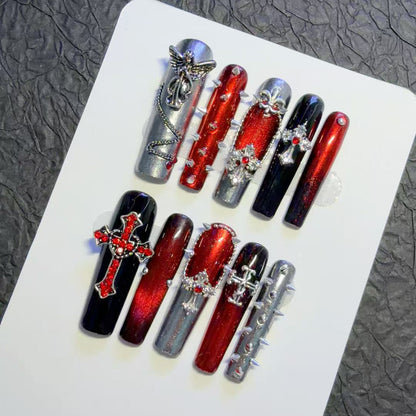 Gothic-Themen Dekorative Press-On Nagelkunst Set