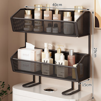 Über-Toilette Zwei-Tier Netz-Theken-Badezimmer-Organizer